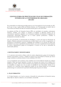Convocatoria plan de formacion interna 2013-14
