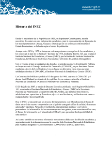 Historia del INEC - Instituto Nacional de Estadística y Censos
