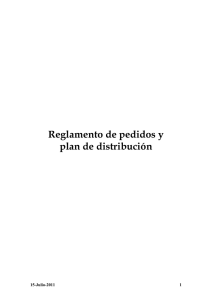 Reglamento de pedidos y plan de distribución