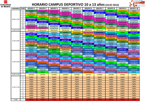 Horario Campus Deportivo Infantil