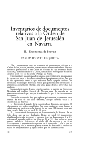 Inventarios de documentos relativos a la Orden de San Juan de