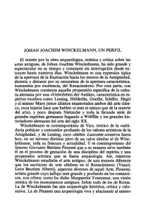 JOHAN JOACHIM WINCKELMANN, UN PERFIL El