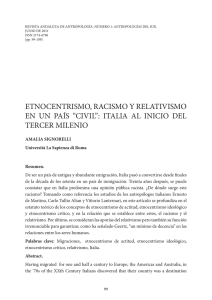 etnocentrismo, racismo y relativismo en un país “civil”: italia al inicio