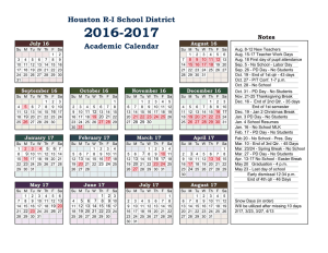 Academic Year Calendar - Houston R