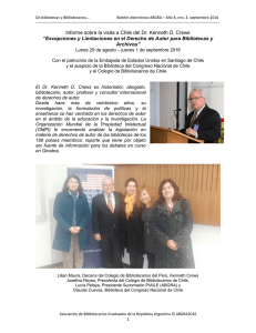 Informe sobre la visita a Chile del Dr. Kenneth D. Crews