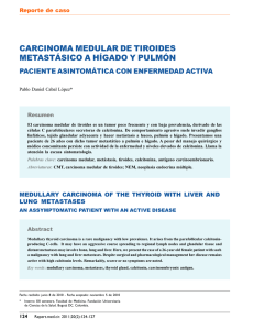 carcinoma medular de tiroides metastásico a hígado y pulmón