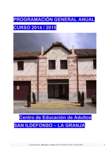 PROGRAMACIÓN GENERAL ANUAL CURSO 2014 / 2015 Centro
