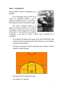 TEMA 3. BALONCESTO James Naismith inventó el baloncesto en el