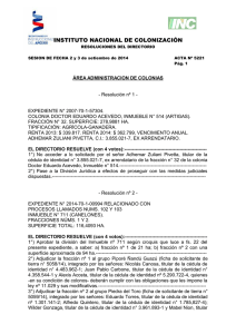 ACTA N° 5221 del 2 y 3/09/2014 - Instituto Nacional de Colonización