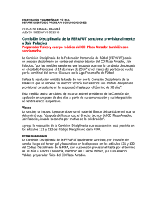 Comisión Disciplinaria de la FEPAFUT sanciona provisionalmente a