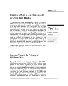 Eugenio d`Ors y la pedagogía de la Obra Bien Hecha