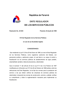 República de Panamá República de Panamá ENTE REGULADOR