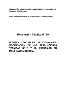 Resolución Técnica N° 39 “Normas Contables Profesionales
