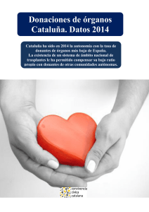 Donaciones de órganos Cataluña. Datos 2014