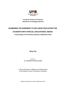 examining the barriers to inclusive education for students with