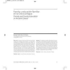 Familia y educación familiar en la Grecia antigua Family and Family