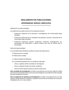 reglamento de publicaciones - Universidad Sergio Arboleda Bogotá