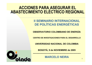 acciones para asegurar el abastecimiento eléctrico regional