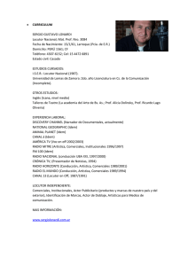 • CURRICULUM SERGIO GUSTAVO LONARDI Locutor Nacional