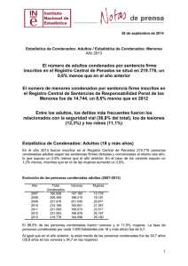 Estadística de condenados - Instituto Nacional de Estadistica.