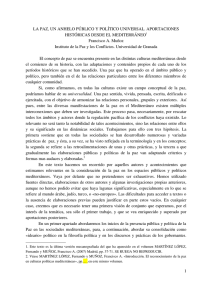 "La paz, un anhelo público y político universal. Aportaciones