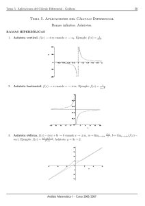 Tema 5. Aplicaciones del Cálculo Diferencial Ramas infinitas