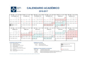 CALENDARIO ACADÉMICO 2016-2017 PÓSTER