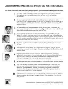 P4016, Top ten reasons to protect your child by vaccinating