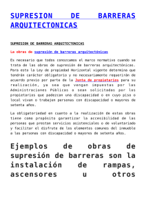 SUPRESION DE BARRERAS ARQUITECTONICAS,Ley de