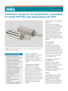 Transmisor compacto de temperatura y humedad en aceite MMT162