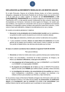 DECLARACION del MOVIMIENTO REDELDIA DE LOS MONTES