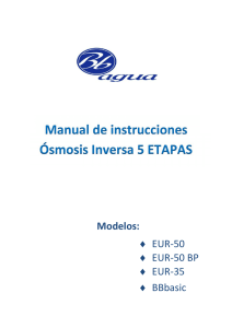 Manual de instrucciones Ósmosis Inversa 5 ETAPAS