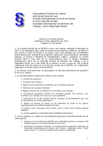 Rapport sur les travaux et assemblee genereale Santiago 2012