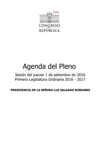 Agenda del Pleno - Congreso de la República
