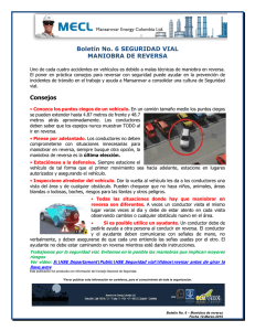Boletín No. 6 SEGURIDAD VIAL MANIOBRA DE