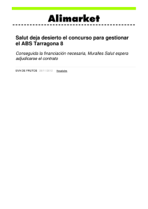 Salut deja desierto el concurso para gestionar el ABS