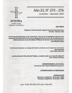 "Régimen Constitucional y Legal de las Telecomunicaciones".