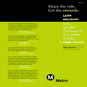 Metro Rewards Brochure and Forms