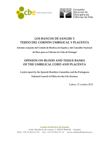 Bancos de Sangre y tejido del cordón umbilical y placenta