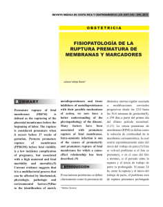 fisiopatología de la ruptura prematura de membranas y marcadores