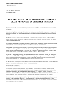 peru: decretos legislativos constituyen un grave retroceso en