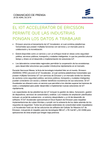 El IoT Accelerator de Ericsson permite que las industrias pongan los