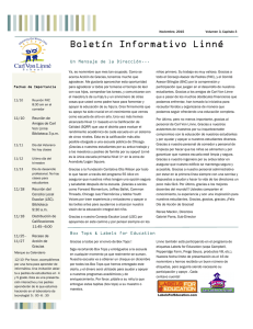 Boletín Informativo Linné - Carl Von Linne Elementary!