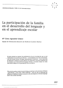 La participación de la familia en el desarrollo del lenguaje y en el