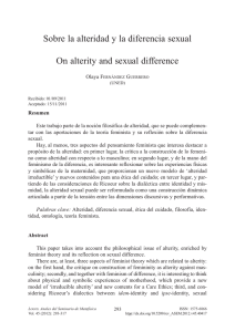 Sobre la alteridad y la diferencia sexual