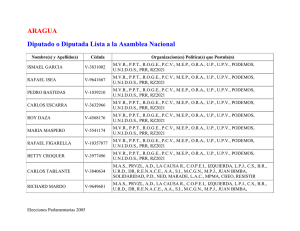 Gacetilla Electoral del estado ARAGUA