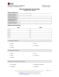 Ficha de Evaluación y Constancia - Licenciatura en Administración