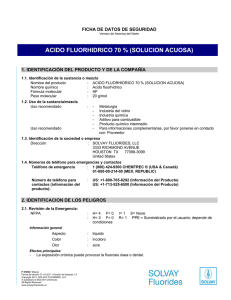 acido fluorhidrico 70 % (solucion acuosa)