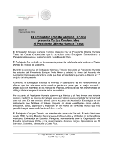El Embajador Ernesto Campos Tenorio presenta Cartas