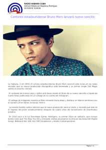 Cantante estadounidense Bruno Mars lanzará nuevo sencillo